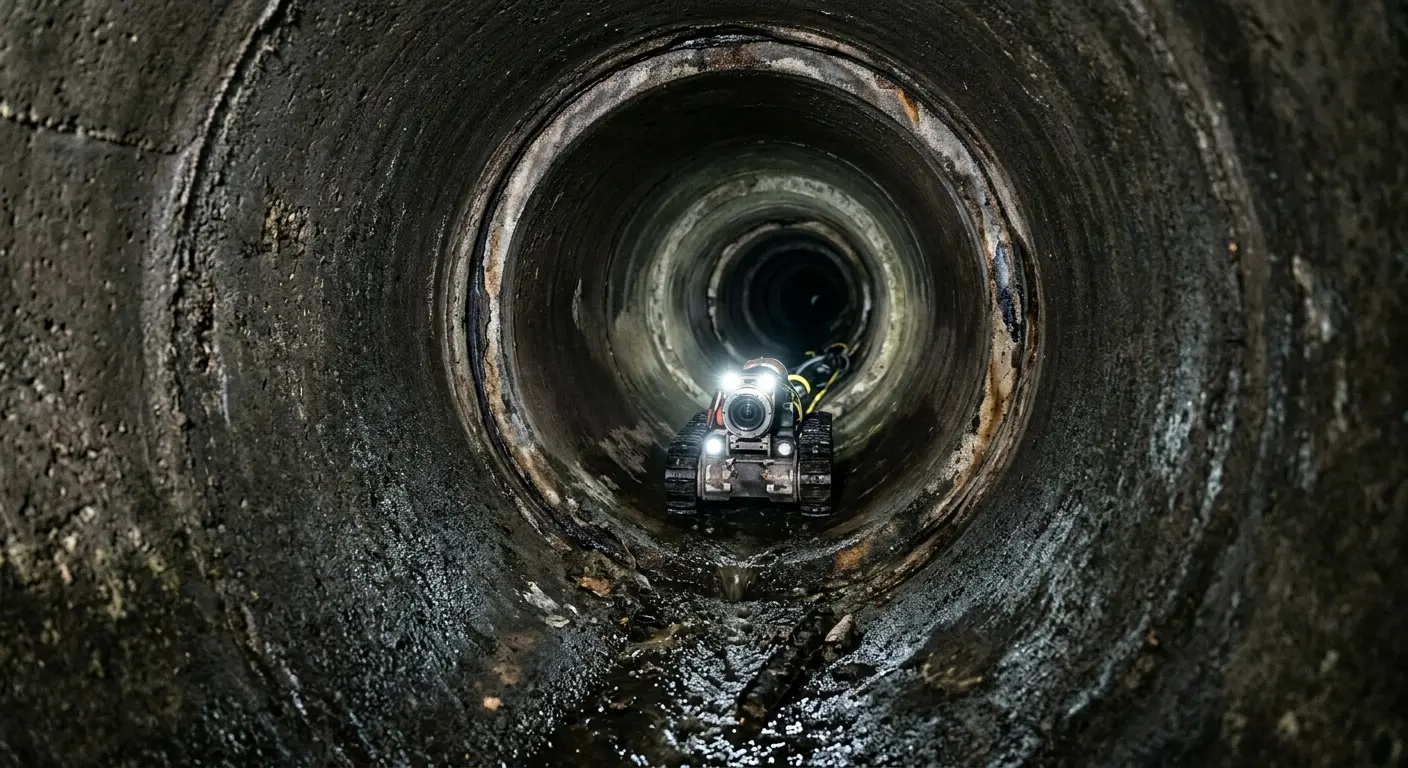 Robotic sewer camera inspecting pipe interior for Sewer Line Repair in Latrobe